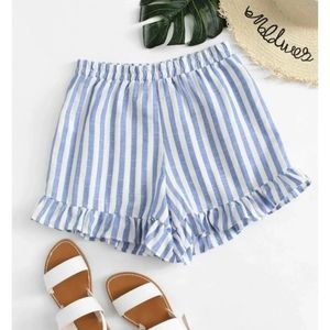 Shein Striped Ruffle Shorts